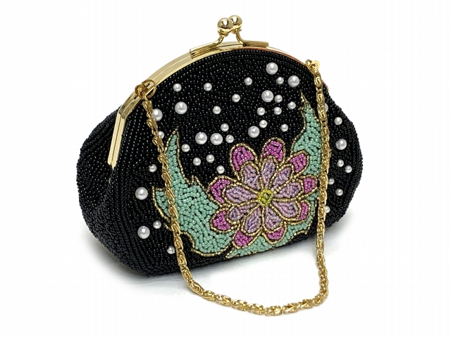 七五三 2歳 3歳 女の子 エナメル台子供草履(16.5cm)とビーズがま口