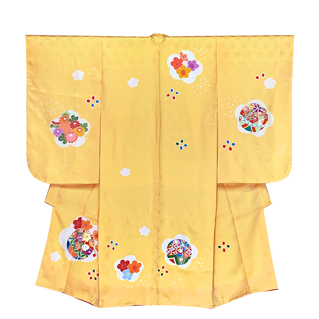 七五三 着物 3歳 女の子 正絹 絵羽柄 本絞り 手描き友禅 三ツ身の子供