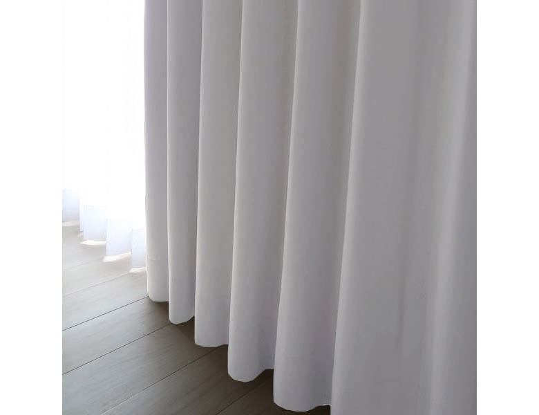 オリジナル無地ドレープカーテン 防炎＋遮光1級 シルバー ｜カーテン