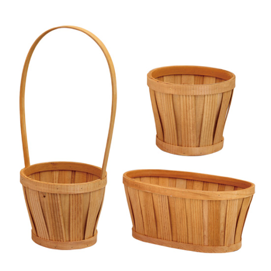 6016_ウェイビーウッドチップバスケット_ハニー | 株式会社カレント