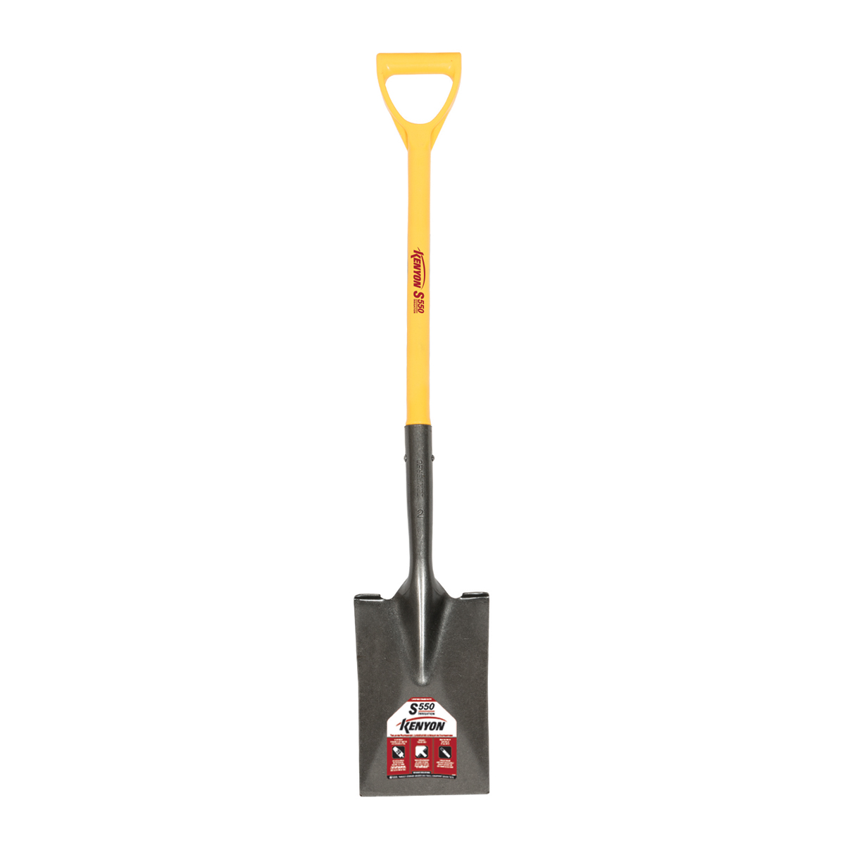 Garden Spade Shovel, 14 Gauge Forward Turned Step, 28