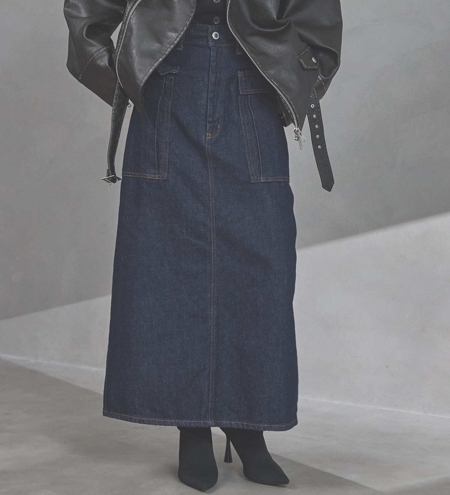 期間限定SALE】atelier SOMETHING BIG POCKET SKIRT/ビッグポケット