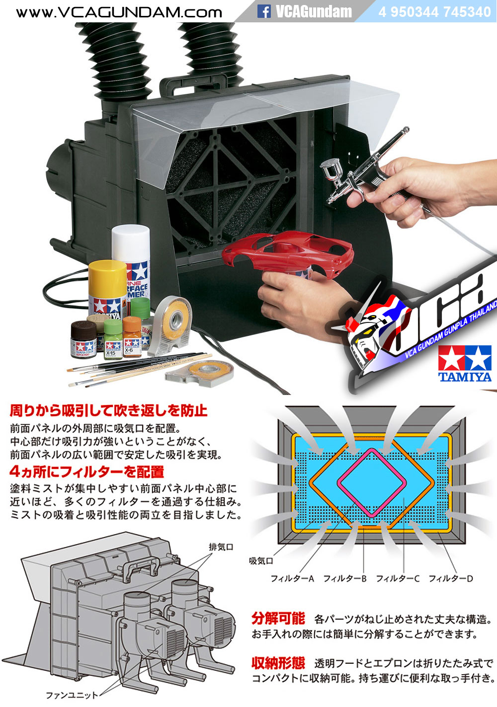 Tamiya® SPRAY WORK PAINTING BOOTH II (TWIN FAN) | VCA Gundam