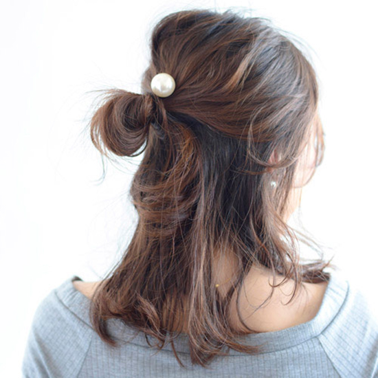 France Luxe]パール スパイラル スクリューピンM (クリーム×ゴールド