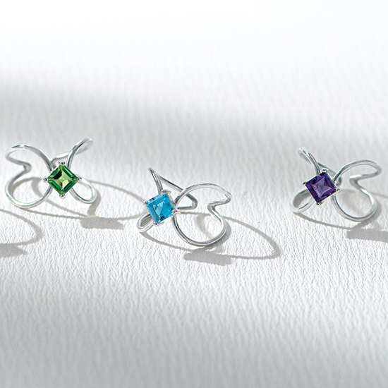 VICENDA]開運パワーストーンリング(アメジスト/ブルートパーズ