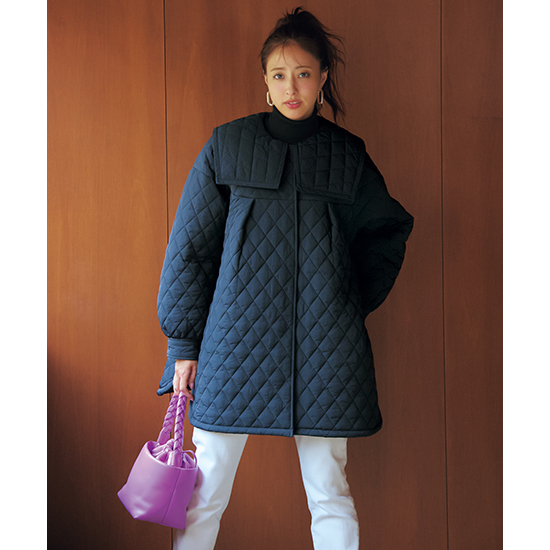 優待価格[THREE SQUARE]付け衿キルティングコート | KOBUNSHA SELECT