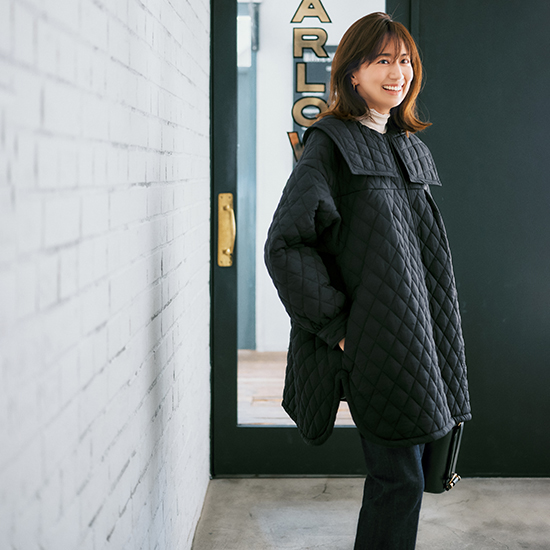 優待価格[THREE SQUARE]付け衿キルティングコート | KOBUNSHA SELECT