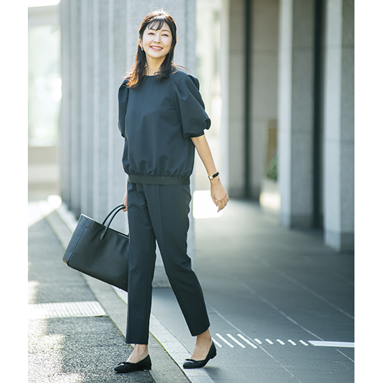 CARETTE]kokodeオリジナル ネイビーパンツセットアップ(裾ゴム使い