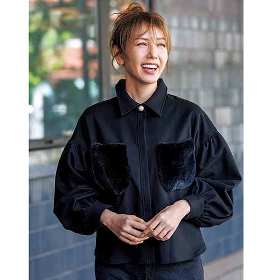 優待価格[SECRET TROPHY]ファーポケット付きブラウスジャケット