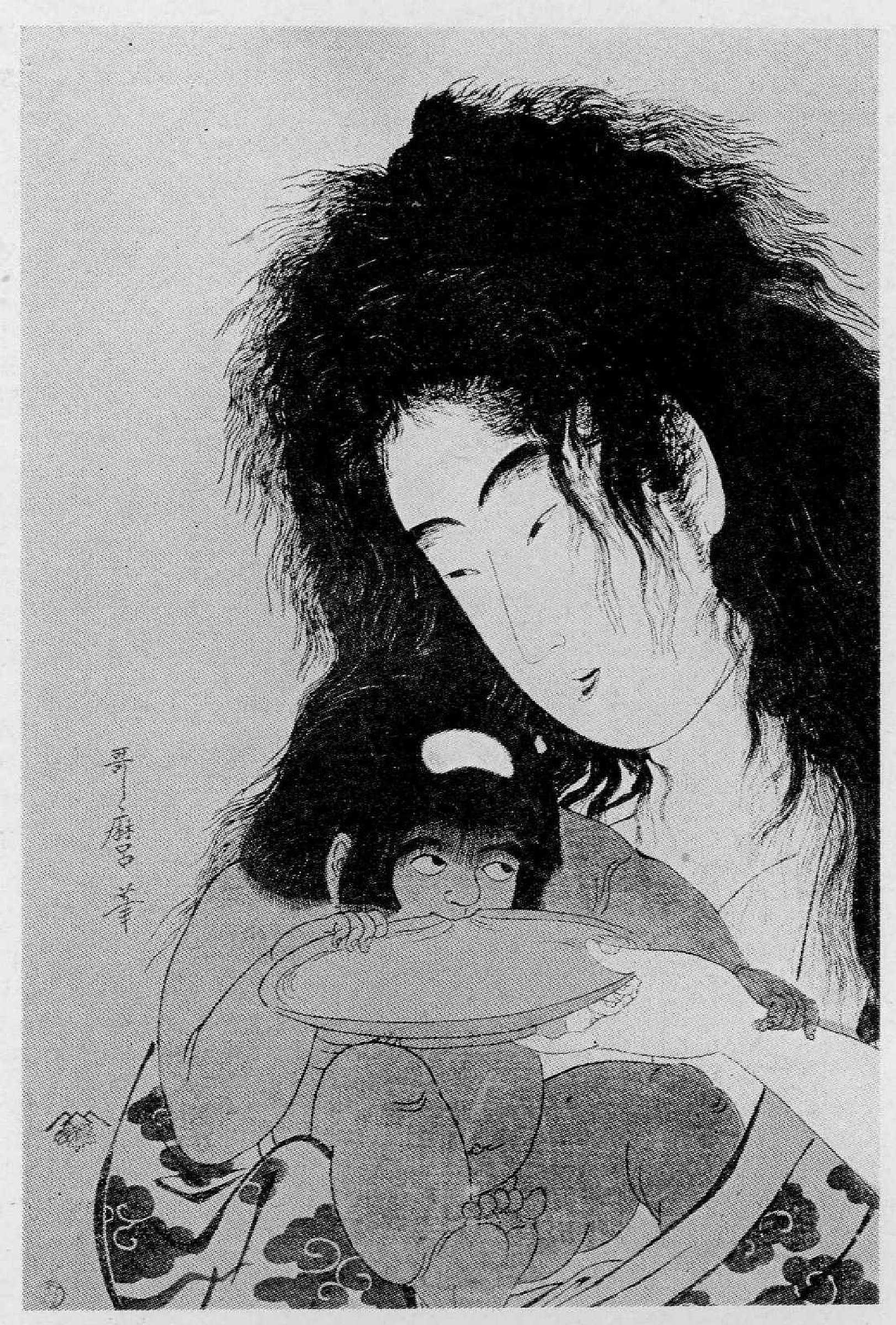 喜多川歌麿による浮世絵「（山姥と金太郎）」