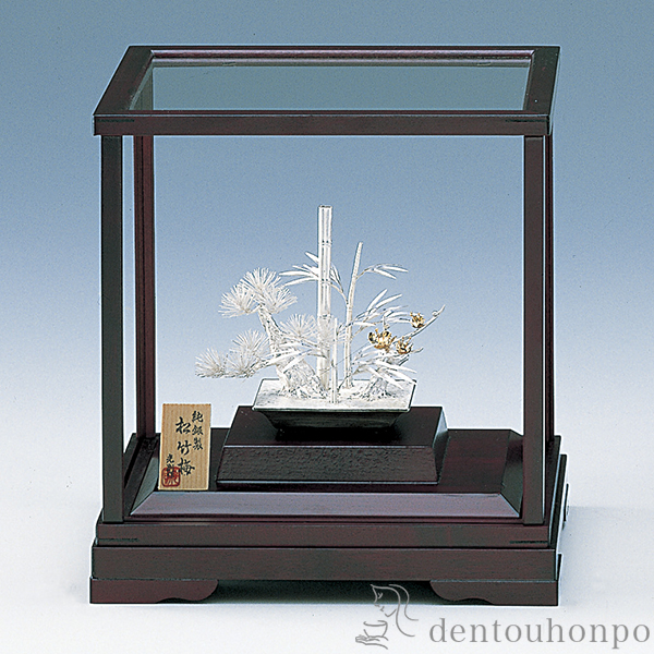 送料無料】 銀製 盆栽 松竹梅 3号・28g / 高級 コレクション 美術品