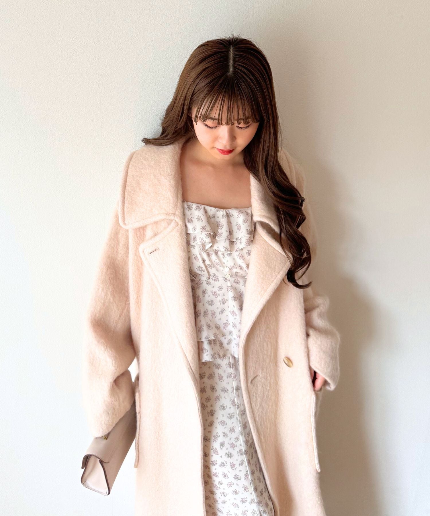 モヘヤシャギーステンカラーコート