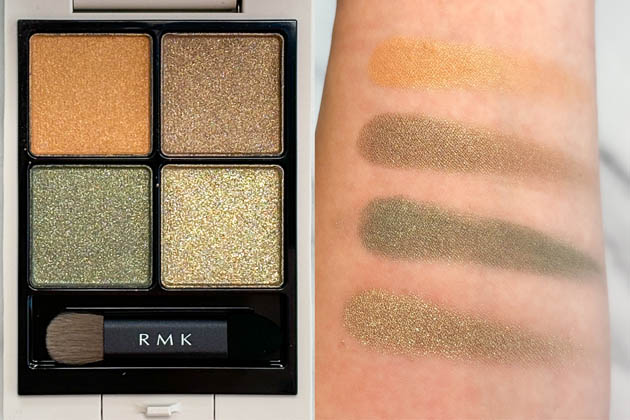 RMK〉「シンクロマティック アイシャドウパレット」全8色スウォッチ