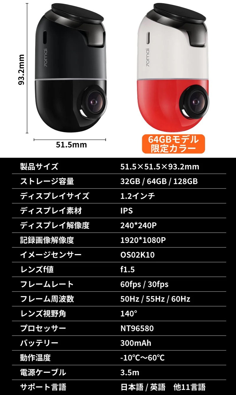 クルマに近づいた人をAIが感知！駐車中も360度監視できる70mai