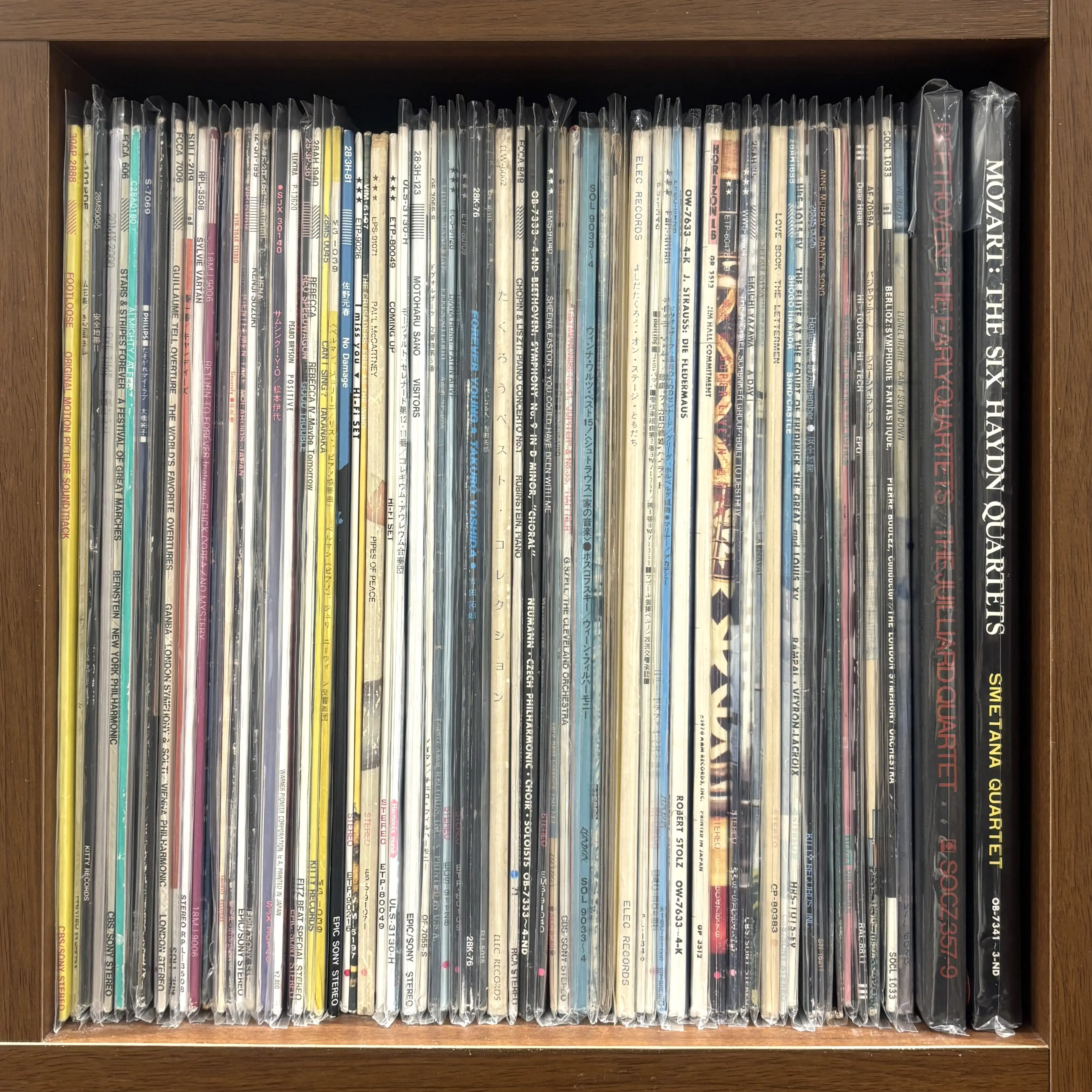 純国産レコードラック 3BOX ウォールナット/レコードラック｜CD