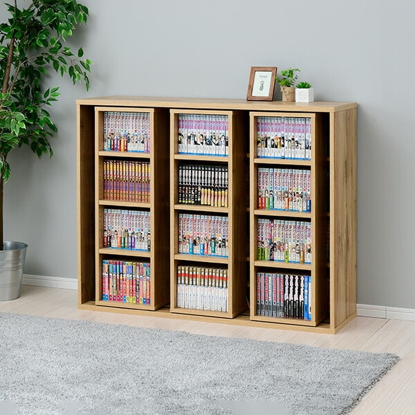 dショッピング |本棚 スライド 大容量 奥深 トリプル 幅120 奥行35 高