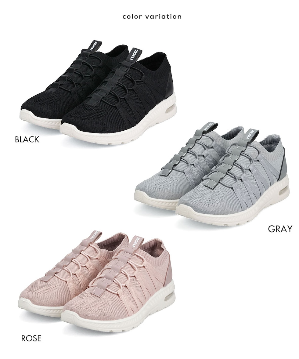 dショッピング |モズ moz スリッポン レディース おしゃれ 軽量 黒