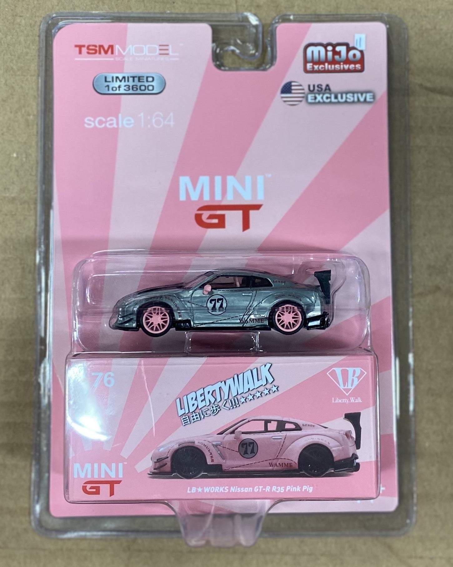 1/64 NISSAN GT-R R35 LIBERTY WALK PINK PIG 