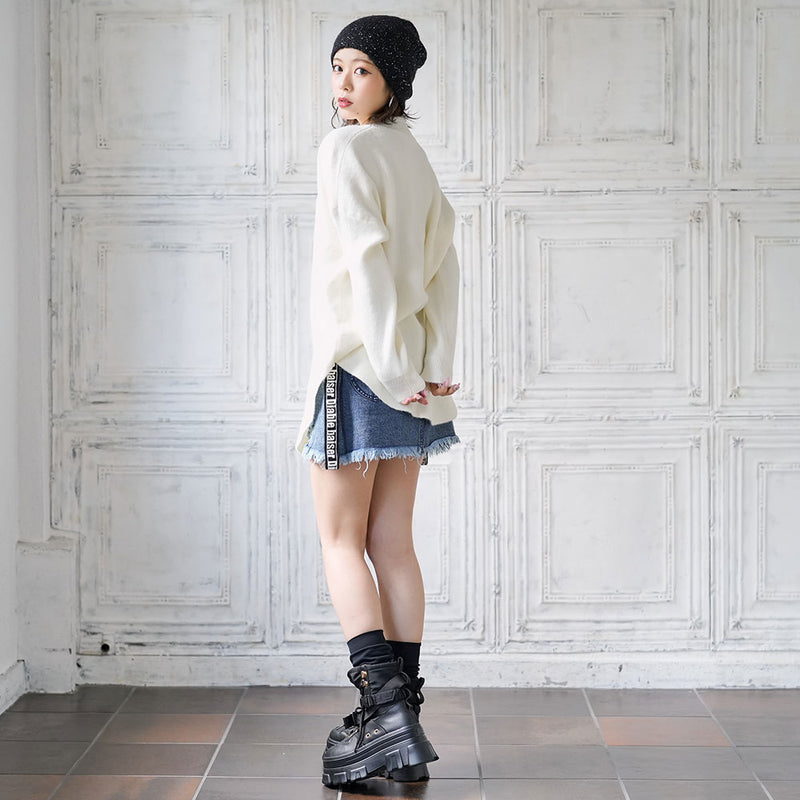 クラッシュケミカル&タイダイデニムミニスカート – レディース