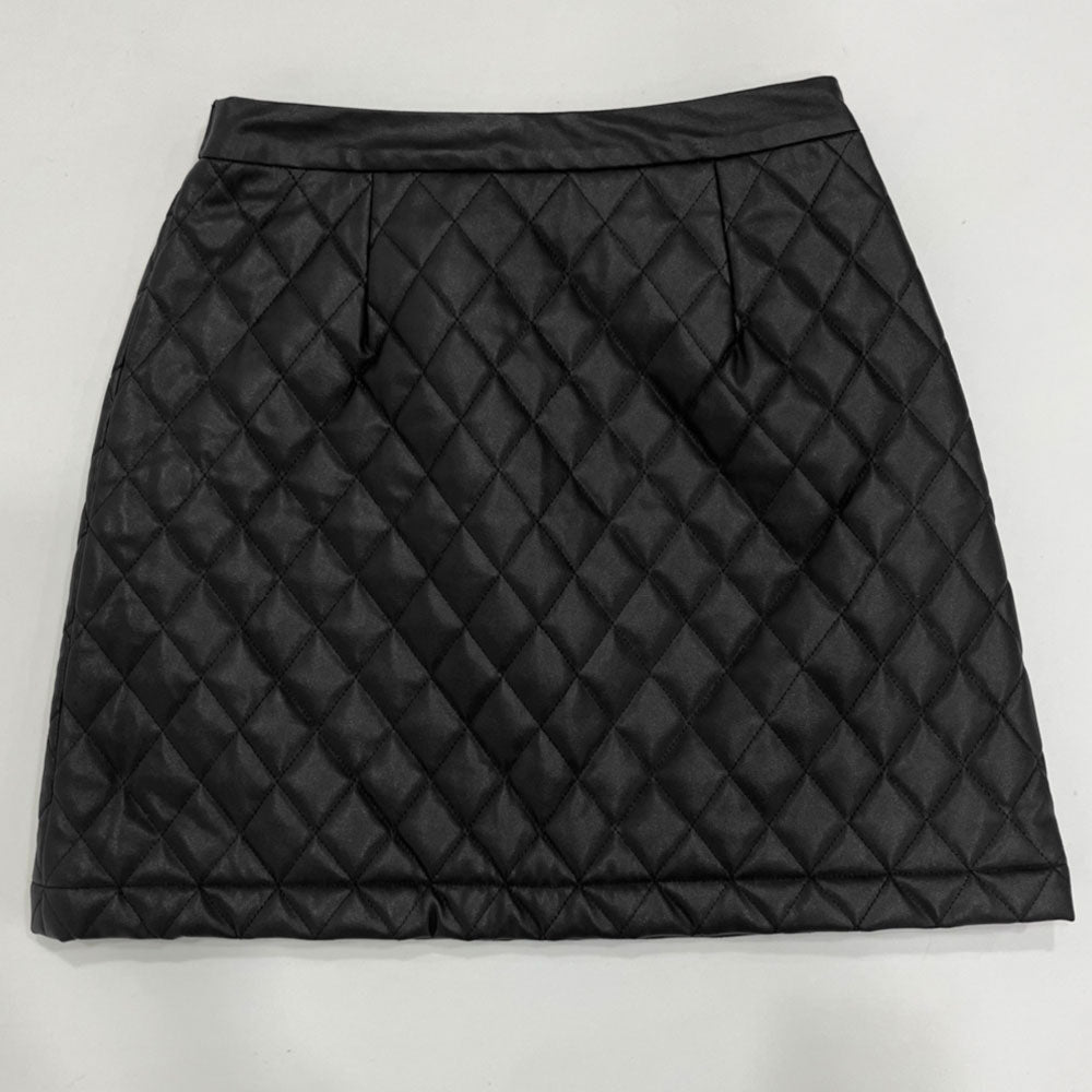 キルティングorプリーツ選べるフェイクレザースカート – レディース