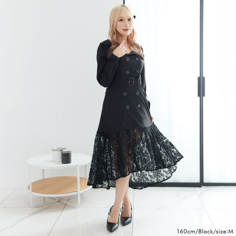 トレンチライクレースワンピース – レディースファッション通販の夢