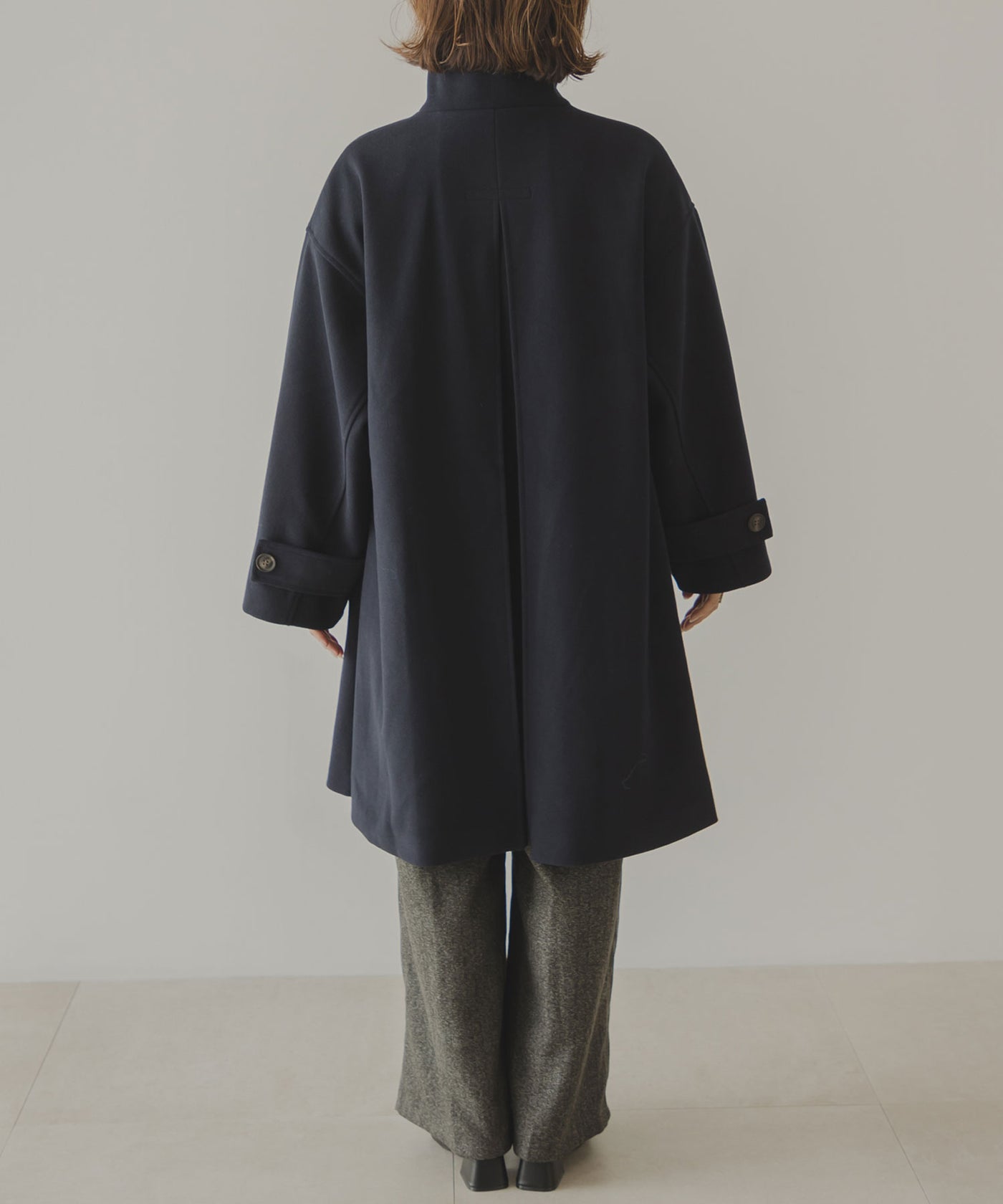 スタンドカラーミドルフレアコート – レディースファッション通販の夢
