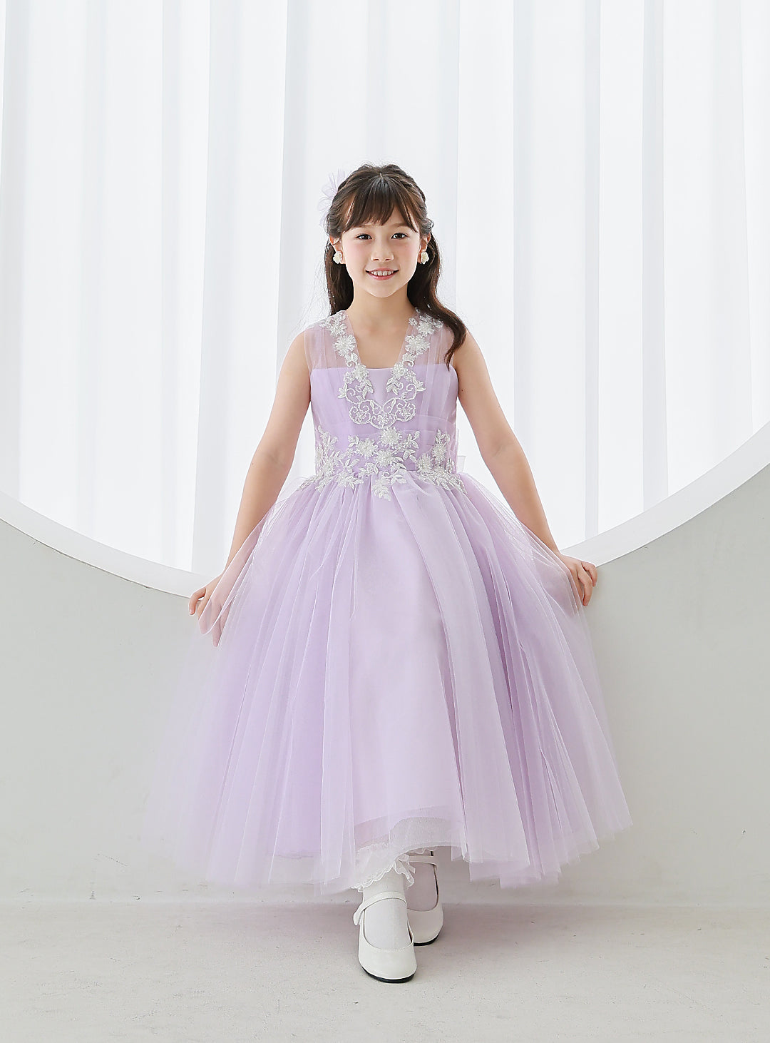 子供ドレス|子供ドレスならライラックフラワー刺繍ロングドレス