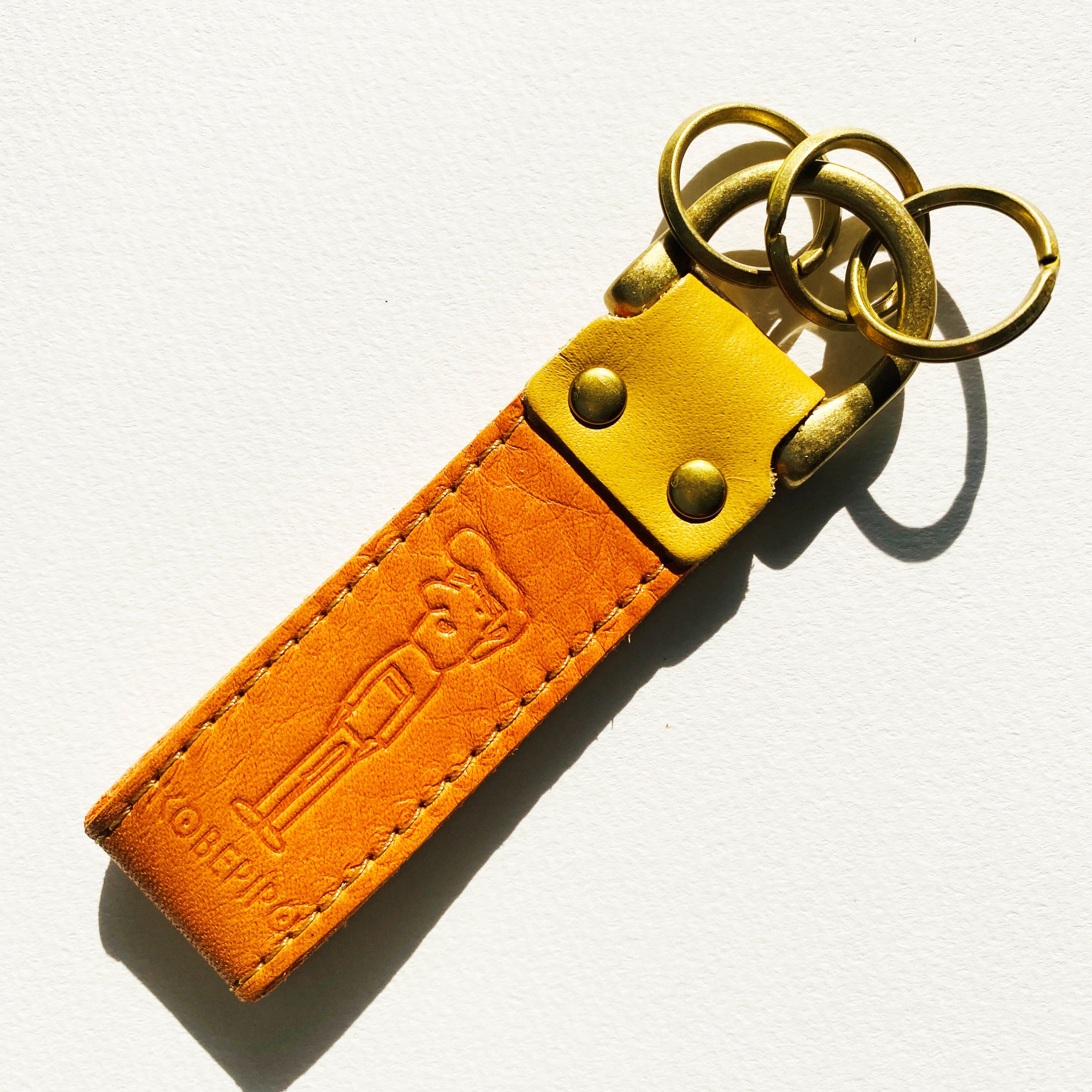 コベピポ（R）レザーキーホルダー【国産牛革】 マスタード(マスタード