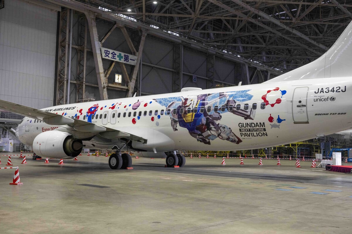 日本航空 B737-800 ミャクミャク・ガンダムJET 新品】日本航空 B737