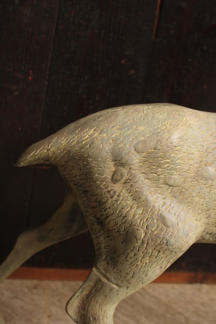 古銅鹿の置物 雄雌つがい S2780｜骨董店 のびる 古美術 骨董 和風建具