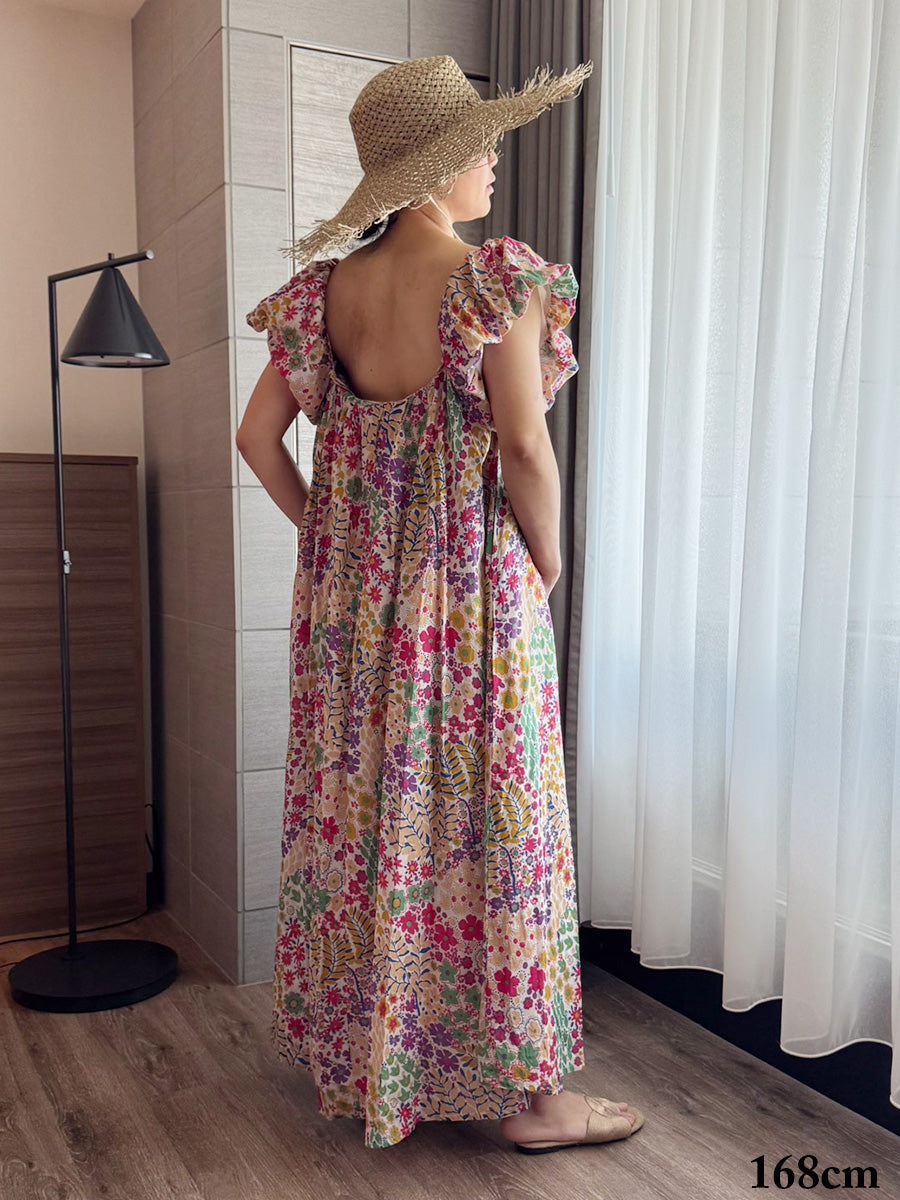 Eighty Seven(エイティセブン)インド綿3WAYカラフル花柄ワンピース