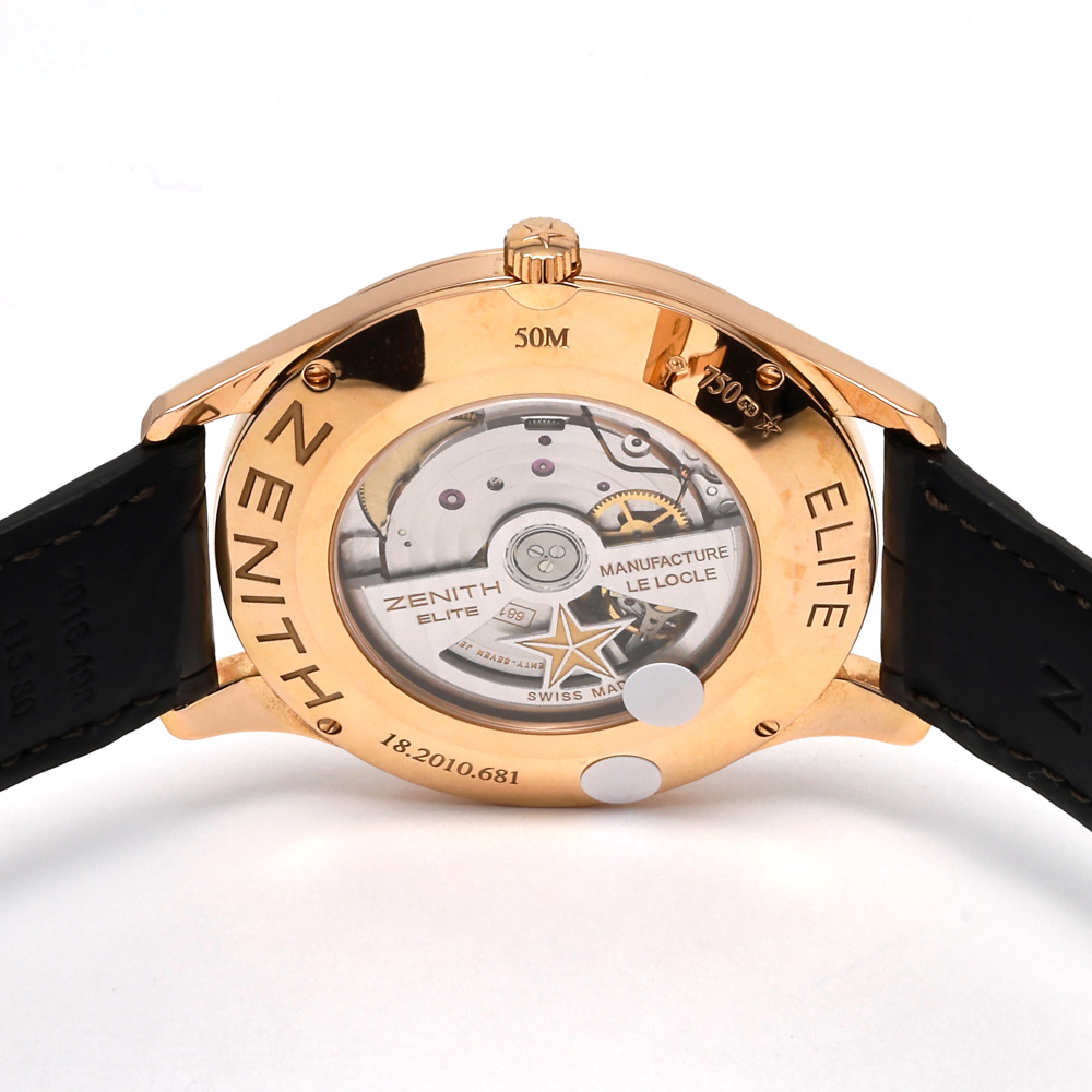 新品] ゼニス エリート 18201068101C498シルバー K18ピンクゴールド