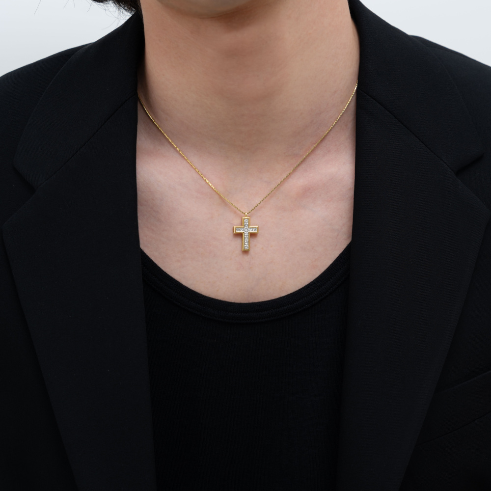 新品] ユキザキ リッチクロス イエローゴールド ネックレス 1.0ct