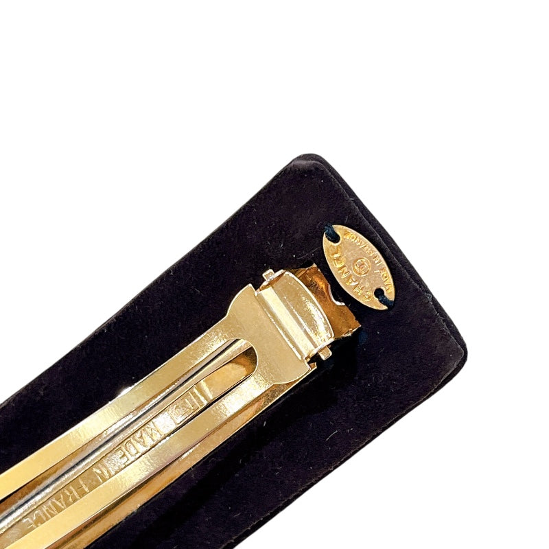 シャネル CHANEL ココマークバレッタ ダークブラウン/ブラック