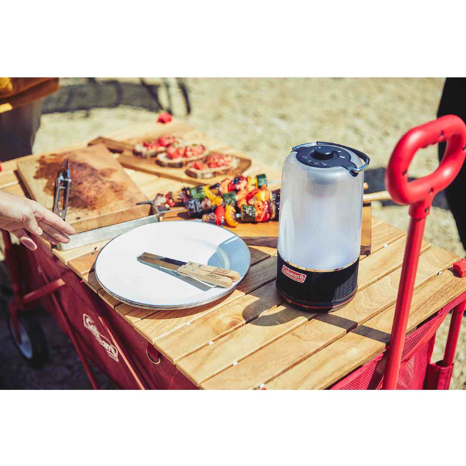 アウトドアワゴンウッドロールテーブルの通販｜キャンプ用品の