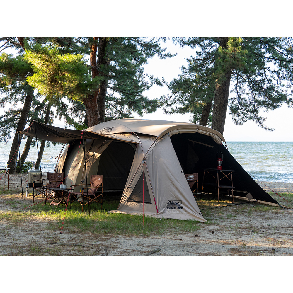 Colemanコクーン3その他フルセットスクエアタープ付き