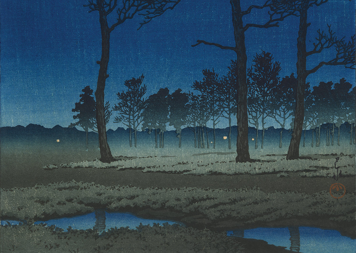 川瀬巴水：冬の月（戸山ヶ原）（売り切れ） – Egenolf Gallery