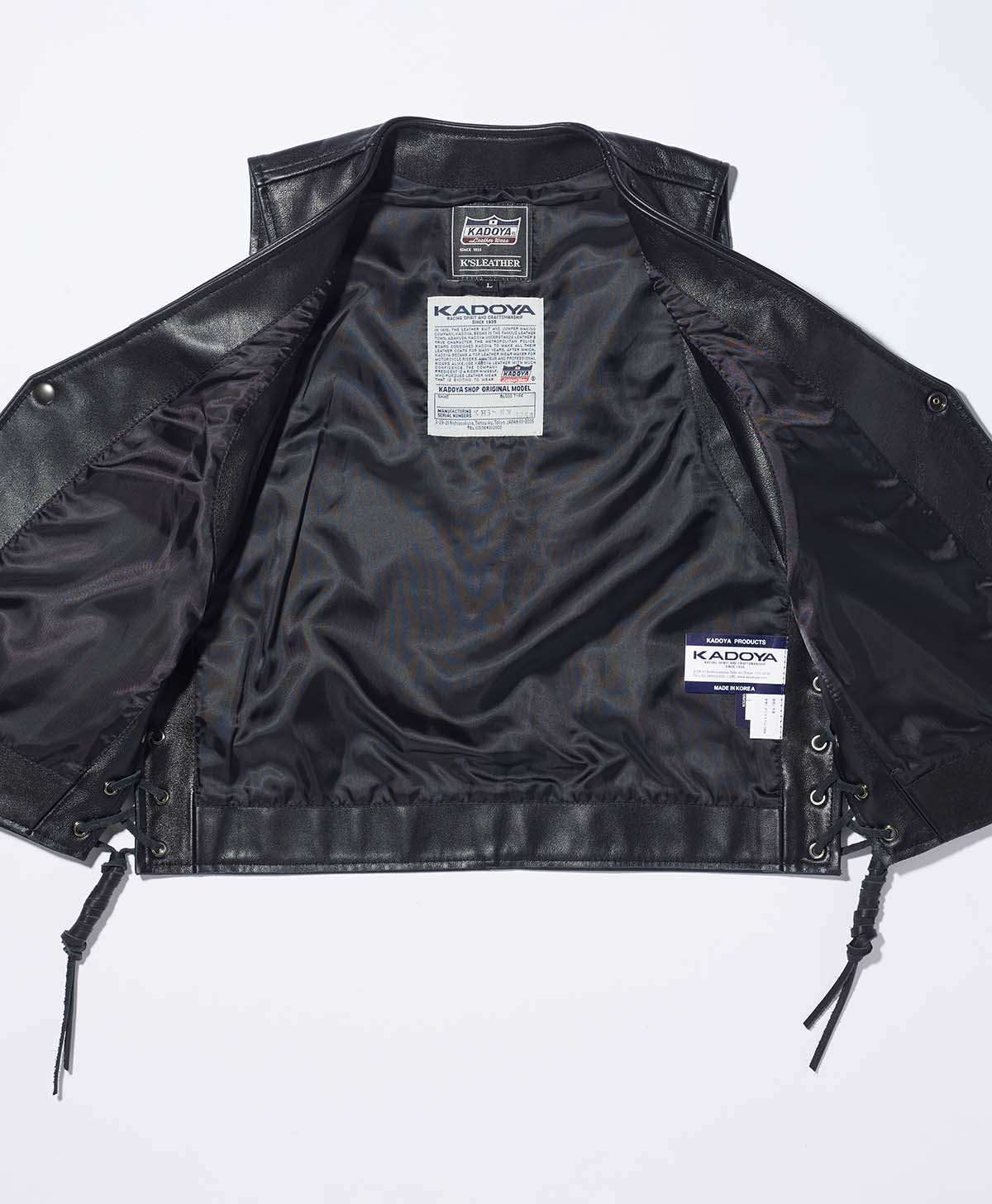 革ベスト レザーベスト｜カドヤ公式オンラインショップ｜NV-02 / ブラック