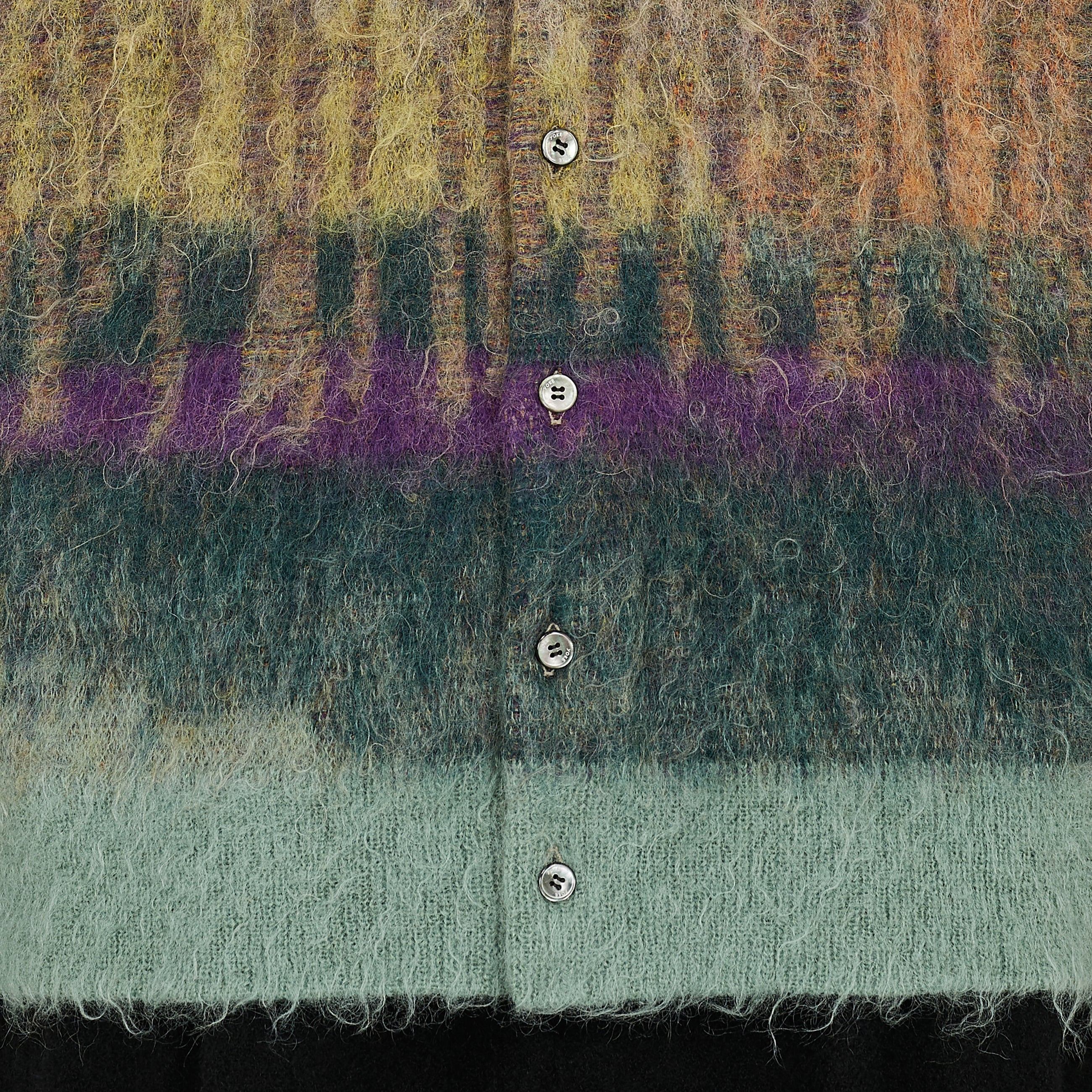 KID MOHAIR WOOL BRUSHED TREE JAQUARD CARDIGAN ORANGE - YOKE(ヨーク