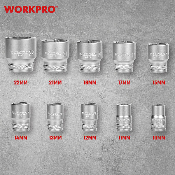 ワークプロ 1/2DRソケットレンチセット 10-22mm 12PC (WP202586