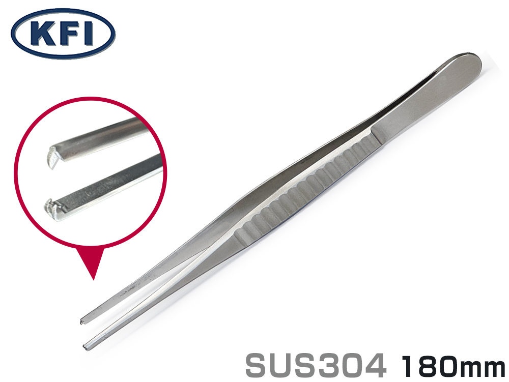 k-19ステンレスピンセット 品番190001 全長190mm | コクゴeネット