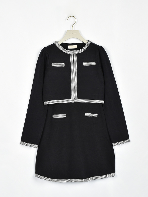 カーデセットバイカラーワンピース｜evelyn（エブリン）公式通販サイト