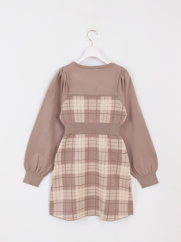 バストリボンチェックニットワンピース｜evelyn（エブリン）公式通販サイト