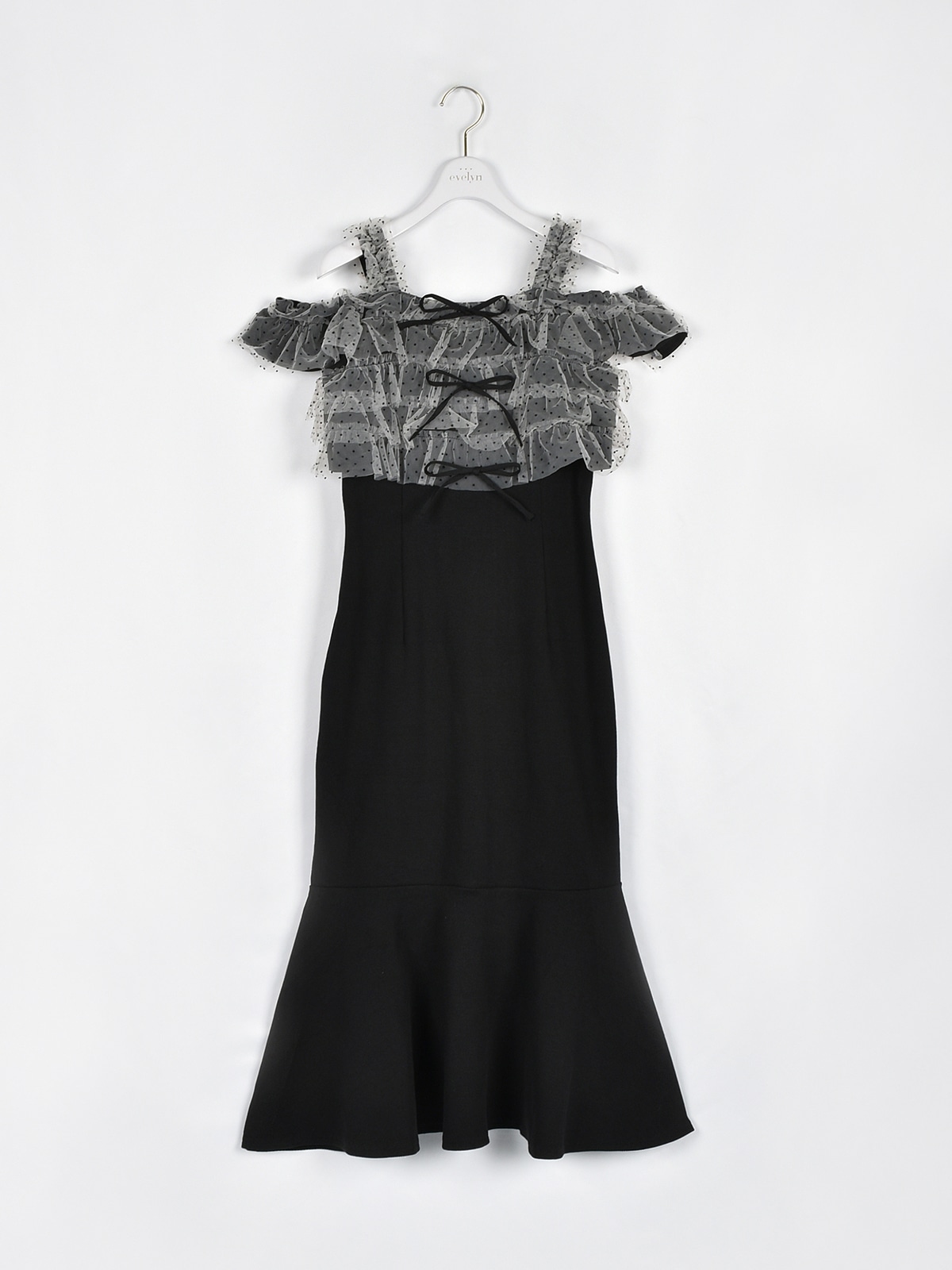 evelyn アウトレット ドッキングティアードOP ワンピース ブラック