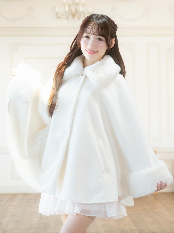 LIZLISA フリース フード付き ポンチョ ケープコート LIZ LISA