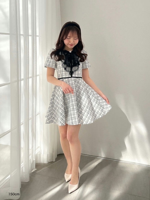 レースフリルカラーミニOP ホワイト AnMILLE アンミール アンミール An