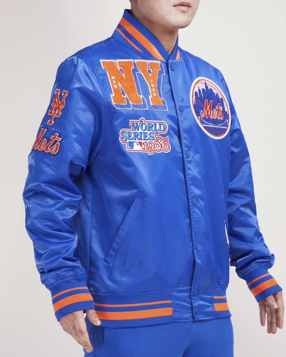 Royal Blue New York Mets Pro Standard Logo Mashup Satin Jacket