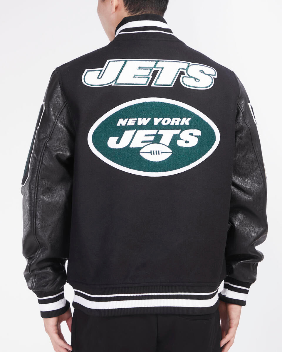 Black New York Jets Pro Standard Logo Mashup Wool Varsity Heavy