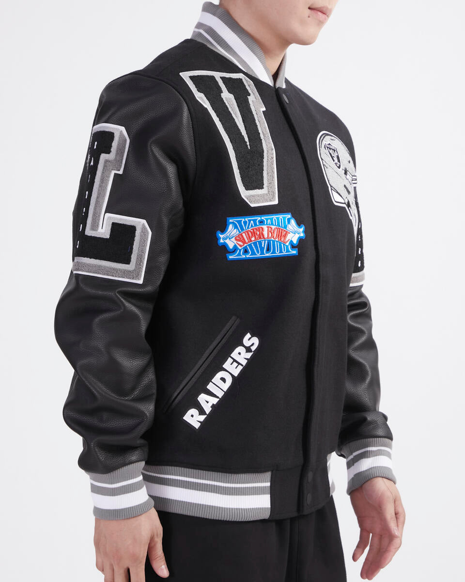 Black Las Vegas Raiders Pro Standard Logo Mashup Wool Varsity