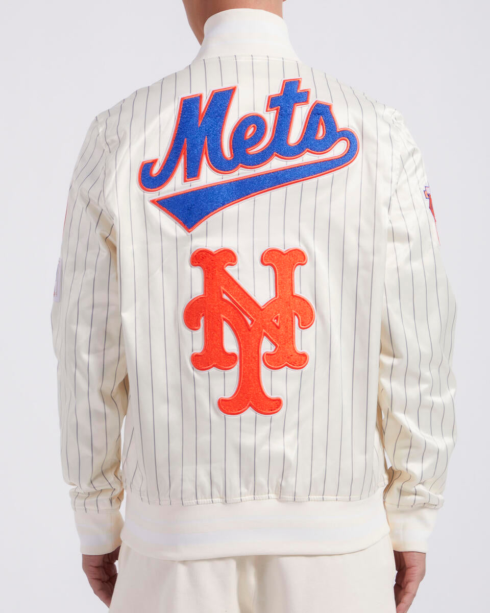 Off White Pinstripe New York Mets Pro Standard Retro Classic Satin